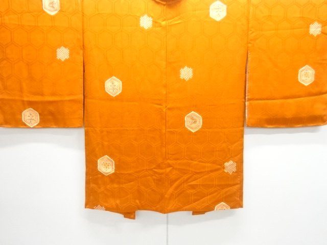 JAPANESE KIMONO / UNUSED SHIBORI FLORAL TORTOISESHELL PATTERN HAORI